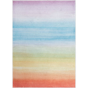 Multicolor Geometric Area Rug – Machine Washable Polyester