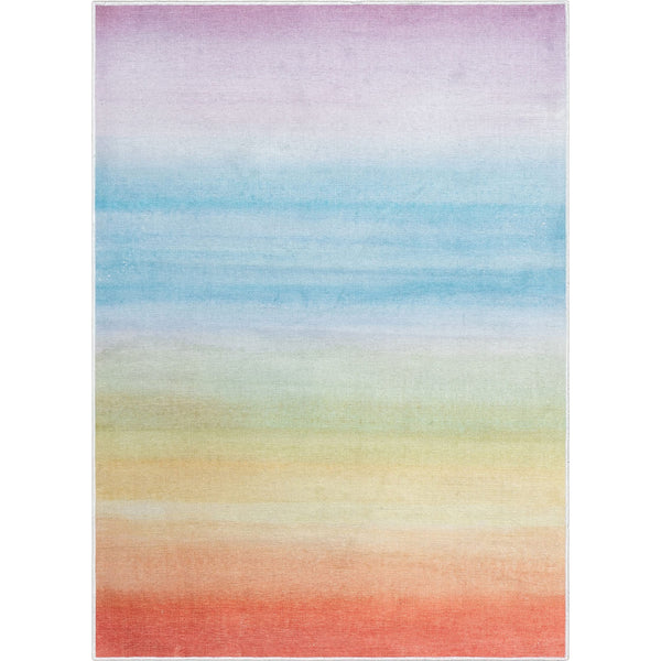 Multicolor Geometric Area Rug – Machine Washable Polyester