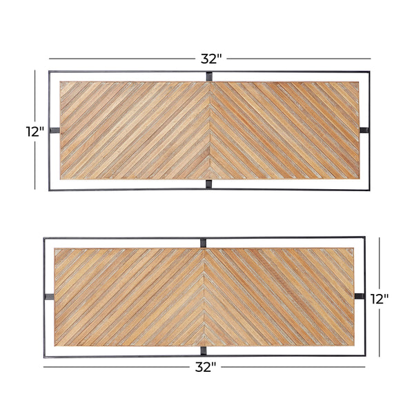 Farmhouse Geometric Wood Wall Decor Set of 2