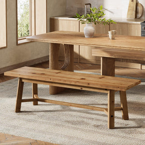 Solid Wood Farmhouse Dining Bench