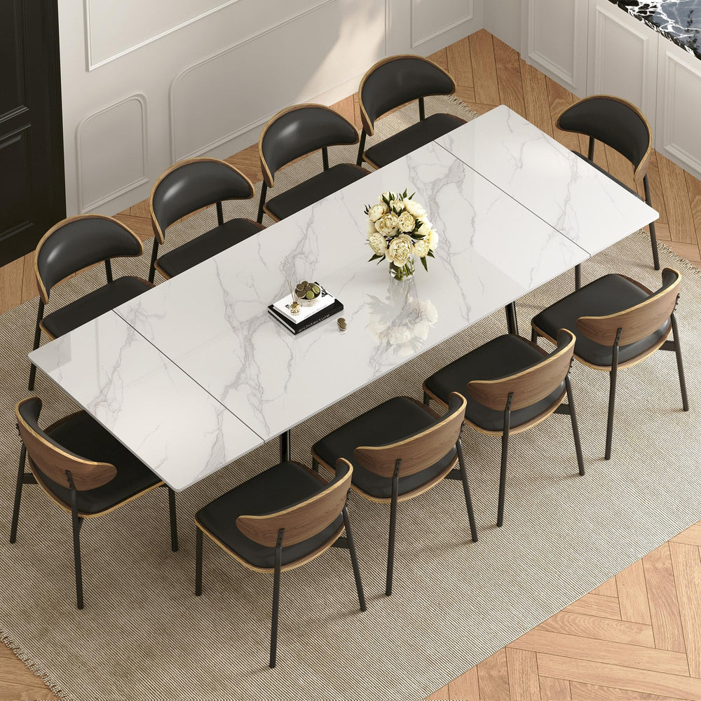 Extendable Sintered Stone Dining Table for 6 to 10 Seats