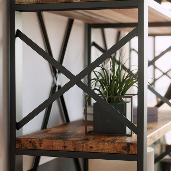 Double Wide 6-Tier Bookshelf 76"H