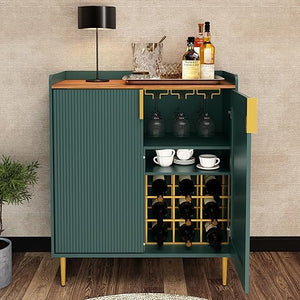 Bar Cabinet with Wine Rack & Stemware Holders