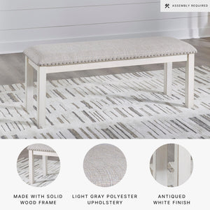 48 Inch Upholstered Dining Bench with Nailhead Trim