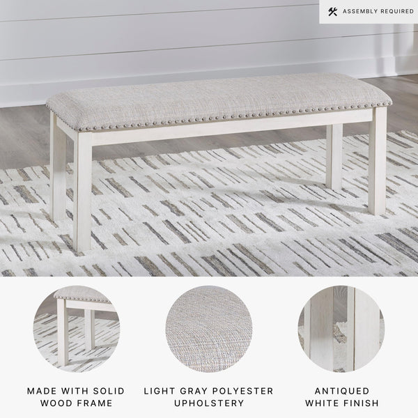 48 Inch Upholstered Dining Bench with Nailhead Trim