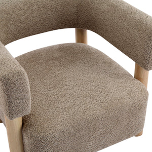 Low Profile Boucle Accent Chair with Round Backrest