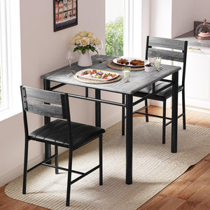 2-Person Dining Table Set with Upholstered Chairs