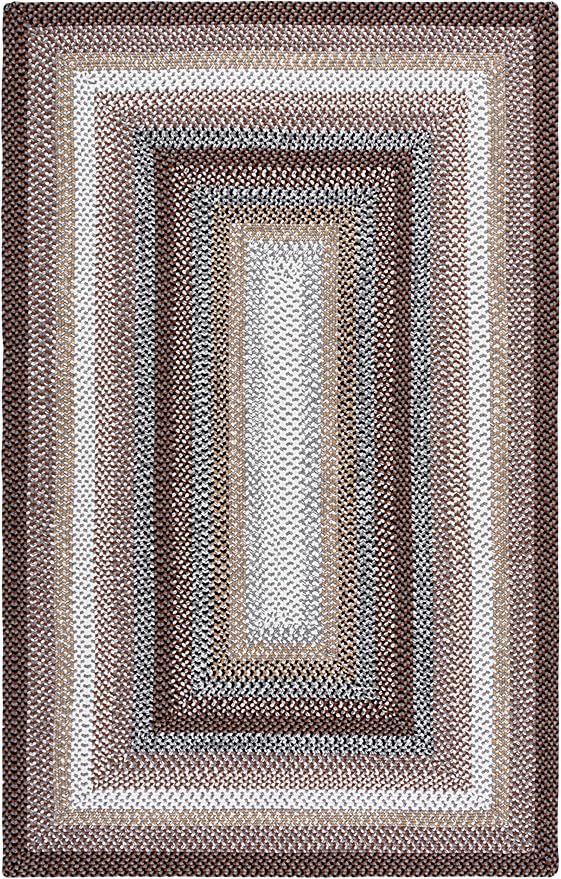 6ft Round Braided Indoor Outdoor Area Rug