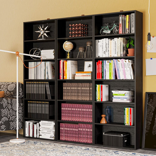 6-Tier Bookcase with Display Storage Shelves, 70" Tall