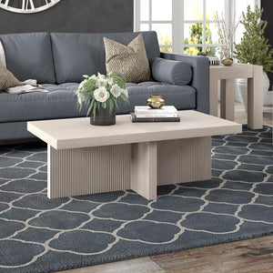 44" Fluted Rectangular Pedestal Coffee Table