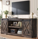 66" Farmhouse TV Stand with Sliding Barn Door