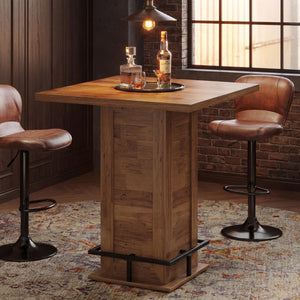Square Bar Height Pub Table with Footrest