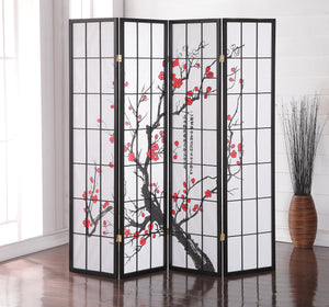 6-Panel Plum Blossom Folding Room Divider