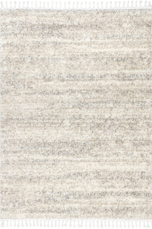 Ivory Shag Tasseled Area Rug 9x12