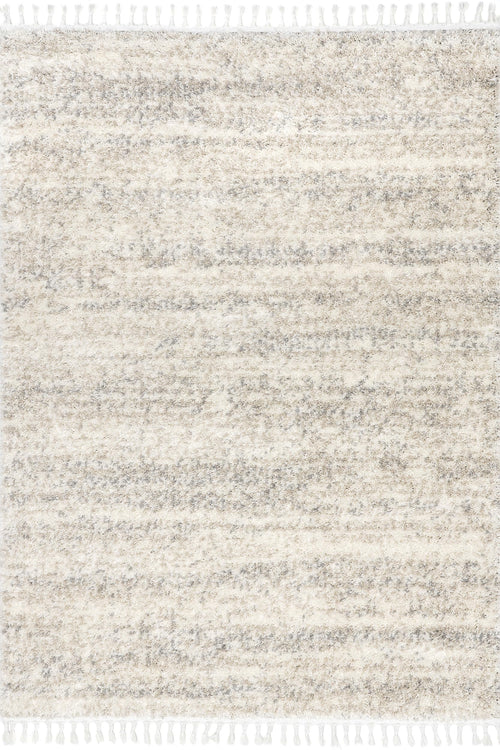 Ivory Shag Tasseled Area Rug 9x12