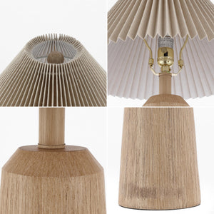 Resin Cylinder Table Lamp with Pleated Shade