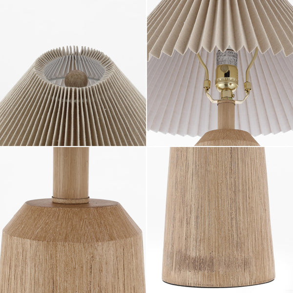Resin Cylinder Table Lamp with Pleated Shade