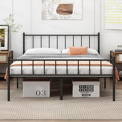 Metal Platform Bed Frame with Storage – No Box Spring Needed