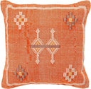 Orange Boho Throw Pillow with Insert – 18x18 Square