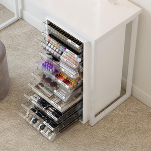 10-Drawer Rolling Storage Cart with Clear Drawers