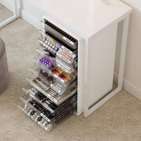 10-Drawer Rolling Storage Cart with Clear Drawers