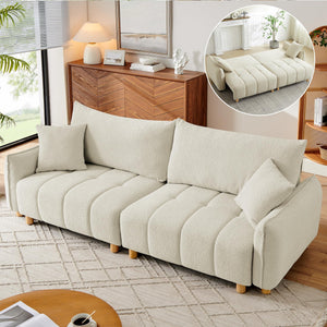 3-Seat Convertible Sleeper Sofa with Storage