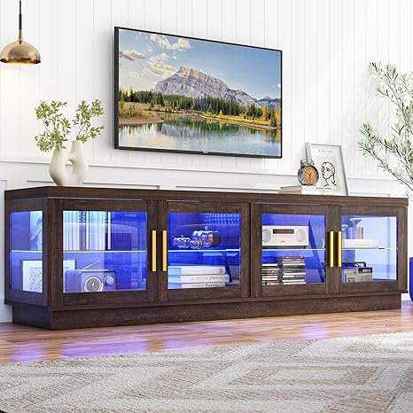 70.9" Modern LED TV Stand with RGB Lighting & Storage Cabinet