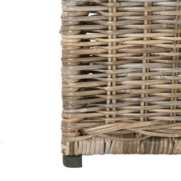30" Wicker Storage Trunk with Removable Lid, Collapsible Rattan Chest