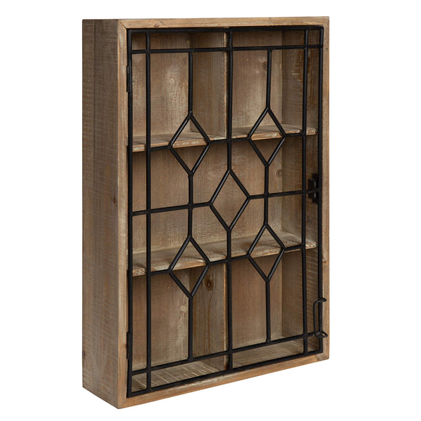 Decorative Wooden Wall Curio Cabinet with Iron Door