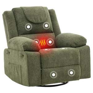 Oversized Swivel Massage Recliner Chair with Heat