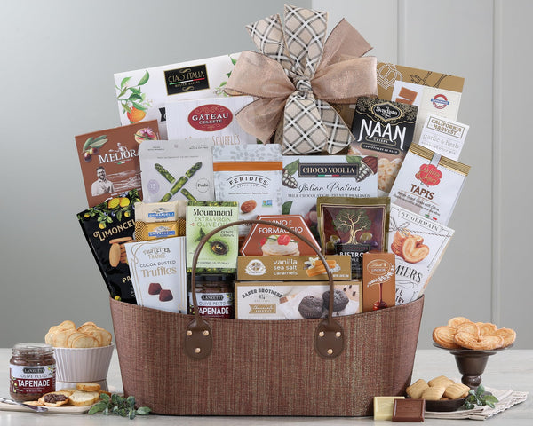 Gourmet Gift Basket with Cookies, Brownies & Cheese Spread