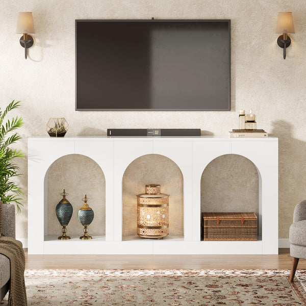 70.9" Console Table with 3 Arched Shelves