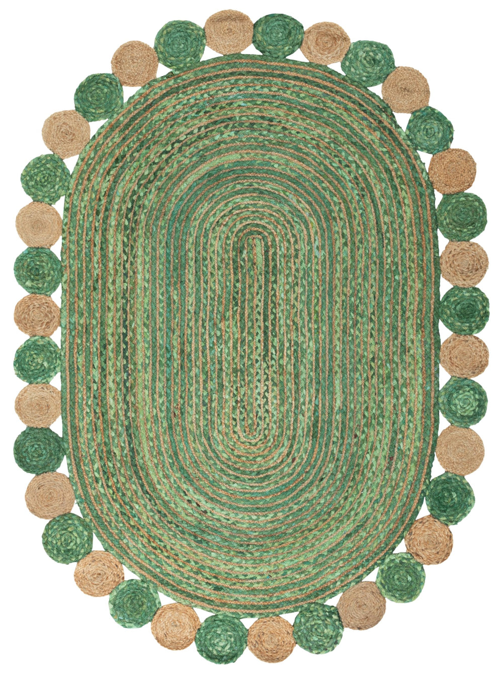 Oval Braided Jute & Cotton Area Rug – 6' x 9'