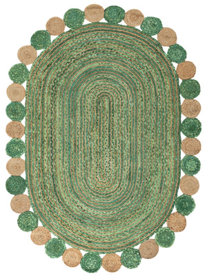 Oval Braided Jute & Cotton Area Rug – 6' x 9'