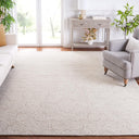 Handmade Wool Area Rug 8x10 Modern Floral Low Pile