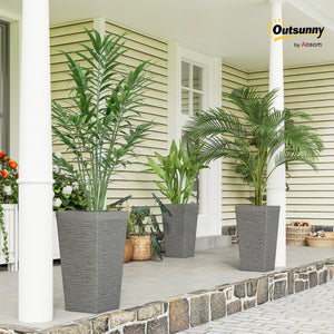 22.8" Tall Outdoor Planters Set of 3 with Wheels & Drainage