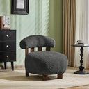 Armless Boucle Accent Chair with Solid Wood Frame