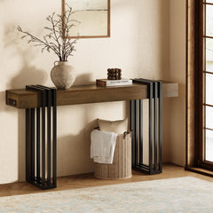 63" Console Table with Charging Station
