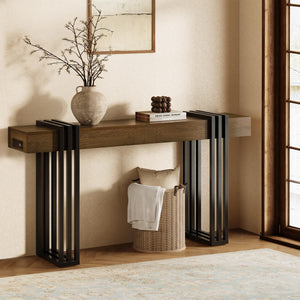 63" Console Table with Charging Station