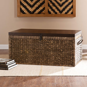 Water Hyacinth Storage Trunk with Espresso Lid