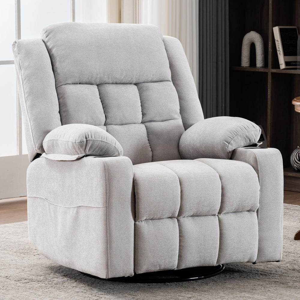 Power Swivel Rocker Recliner Chair with Massage & Heat