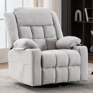 Power Swivel Rocker Recliner Chair with Massage & Heat