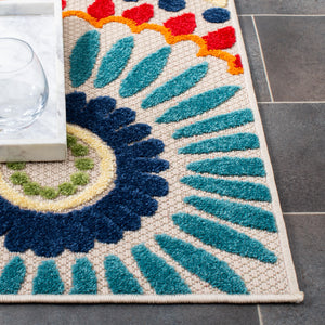 10x14 Indoor Outdoor Area Rug – Floral Geometric, Washable, Non-Shedding