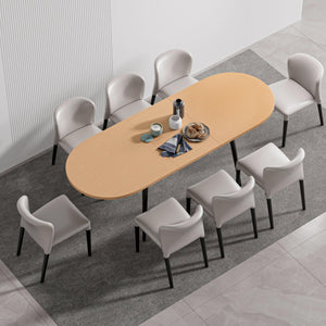 Extendable Oval Dining Table with Metal Legs