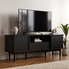 TV Stand with Sliding Doors & Storage