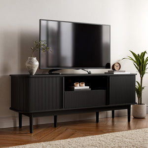 TV Stand with Sliding Doors & Storage