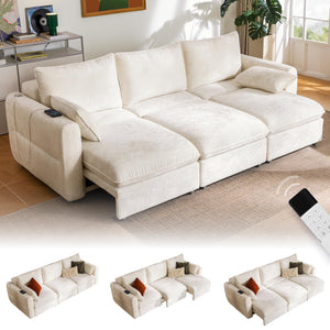 103" Electric Pull-Out Sleeper Sofa Bed | 2-in-1 Convertible Power Couch Bed