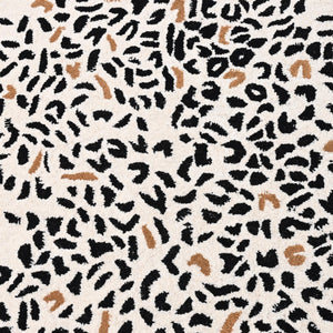 Leopard Print Wool Area Rug – Hand-Tufted, 5x8