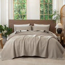 Washed Cotton Stripe Stitch Quilt Set with Pillow Shams