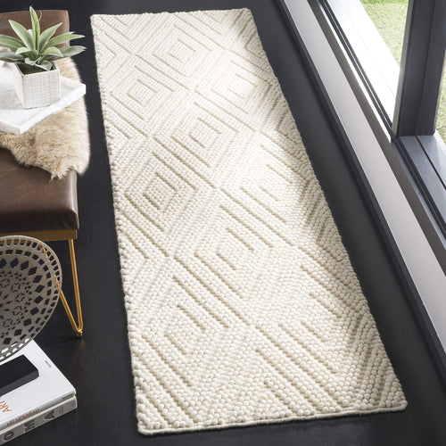 Ivory Wool Runner Rug 2'3" x 8'